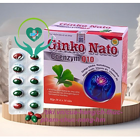 ￼Viên uống bổ não  GINKO NATO COENZYME Q10  Hộp 100 viên - Giúp hoạt huyết, giảm xơ vữa động mạch, tăng cường máu lên não, vinaphar