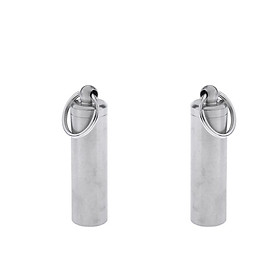 2x Stainless Steel Capsule Holder Pill Container Box Case Key Holder Silver 56.5mm