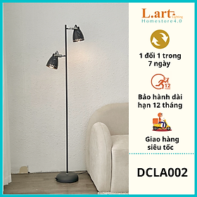 Đèn cây đứng phòng khách đa năng 2 chụp đèn sơn tĩnh điện chống rỉ chiếu sáng nhiều vị trí DCLA002