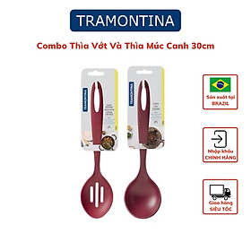 Mua Combo 2 Dụng Cụ Nấu Ăn Gồm 1 Thìa Vớt Đồ Ăn 30cm và 1 Thìa Múc Canh Sâu Lòng 30cm TRAMONTINA Chất Liệu Nhựa Chịu Nhiệt An Toàn Sản Xuất Tại BRAZIL - Hàng Chính Hãng