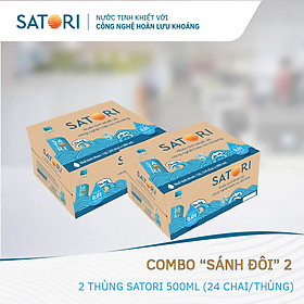 Combo 2 Thùng Nước Tinh Khiết Hoàn Lưu Khoáng SATORI 500ml 24 Chai Thùng