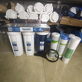 Mua Bộ lọc nước sinh hoạt 3 cốc lọc đầy đủ giá đỡ và tay vặn