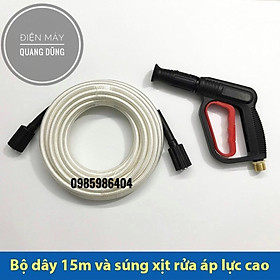 Bộ dây xịt rửa - sung rửa xe áp lực cao 15m dành cho máy rửa xe