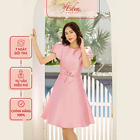 Đầm dự tiệc dáng chữ a phối nơ eo thời trang Eden - D441