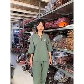 ĐỒ LAM ĐI CHÙA Mẫu Hoa Cúc Kate S2