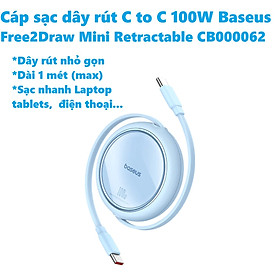 Mua Cáp sạc dây rút C to C 100W cho macbook laptop Baseus  Free2Draw Mini Retractable CB000062 _ hàng chính hãng