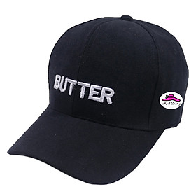 Nón kết nhung Ulzzang thêu chữ Butter đẹp, chất liệu vải nhung mềm mượt, có khóa tăng giảm size - Hạnh Dương
