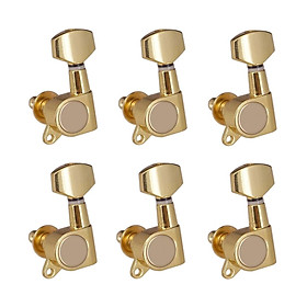 6 Pieces Closed Guitar String Tuning Pegs Electric Folk Guitar String Button Left Handed Metal Sturdy Machine Heads for Electric Accessories