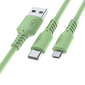 Dây Cáp Sạc Nhanh Hai Đầu Micro USB Type C 3 / 2 / 1M Cho Điện Thoại - Màu xanh lá, Màu xanh lá