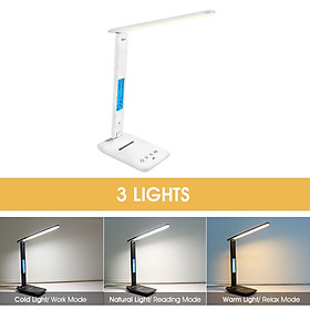 USB Charging Table Desk Lamp w/ QI Wireless Phone Charger Study Light