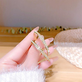 Khuyên tai bông tai nữ tròn đính ngọc lớn vàng bạc đẹp Ring House