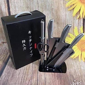 sỉ, lẻ Bộ dao Nhật inox 6 món cao cấp kèm khay đựng