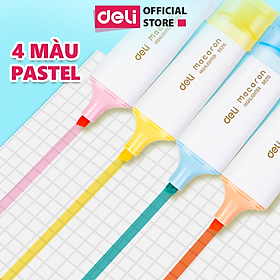 Bút highlight nhấn dòng dạ quang Deli - Cam/ Vàng/ Xanh Lá/ Hồng/ Xanh Dương - S625
