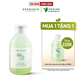 Sữa rửa mặt rau má và diếp cá Herbario 200ml thuần chay hết dầu nhờn, sạch mụn làm sạch lỗ chân lông - Vegan Mỹ phẩm thuần chay