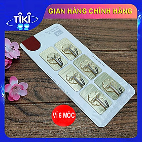 Mua VỈ 6 MÓC DÁN TƯỜNG PHỦ BẠC VÀNG SIÊU CHẮC CHẮN - CHỊU TẢI 10KG