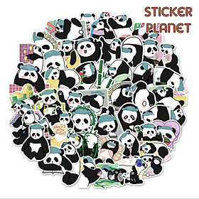 Sticker gấu trúc trang trí mũ bảo hiểm, đàn, guitar, ukulele, điện thoại, sổ tay, note book