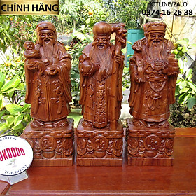 Mua Tượng Tam Đa - Phúc Lộc Thọ Gỗ Nguyên Khối Hàng Thương Hiệu TOKDODO Nhiều Kích Thước