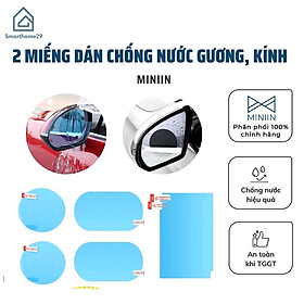 COMBO 2 Miếng Dán Chống Nước Gương Kính Ô tô Xe Máy Bộ Dán NANO Chống Mưa Mờ Kính - Hàng Loại 1 - Chính Hãng MINIIN