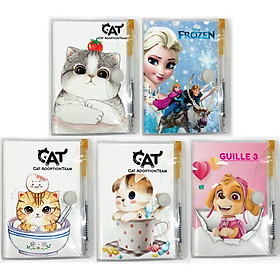 Combo 5 quyển Sổ bìa trong suốt, khuy bấm, CK1 - Minh Châu  - Giao màu ngẫu nhiên (Mã 015)