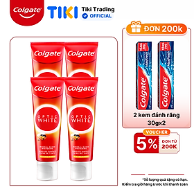 Bộ 4 kem đánh răng làm trắng răng Colgate Optic White từ khoáng núi lửa 100g