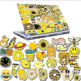 Sticker tone vàng yellow decal dán laptop , điện thoại hình dán trang trí