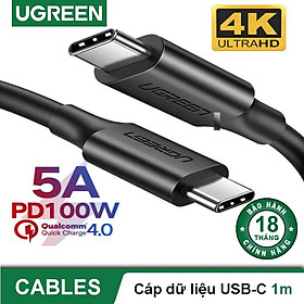 Mua Cáp sạc 2 cổng USB-C hỗ trợ sạc nhanh PD 60W  dài 1m UGREEN US266 50230 dòng tối đa 3.1A - Hàng chính hãng