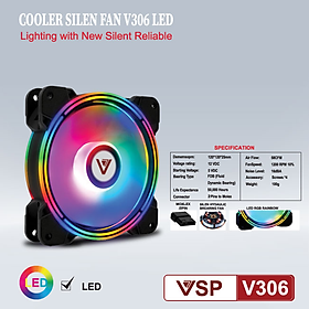 QUẠT TẢN NHIỆT V306/V306B VỚI CHẾ ĐỘ LED SỬ DỤNG CHO MÁY TÍNH-JL