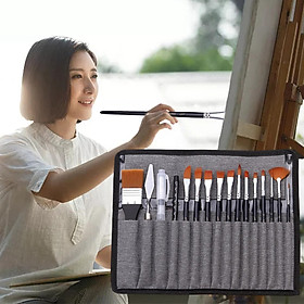 16Pcs Artist Paint Brush Set Nylon Hair Painting Brushes Kit for Beginner Pros Kids Adults