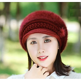 NÓN MŨ LEN BERE LÔNG THỎ WINTER THỜI TRANG HÀN QUỐC DN19111709