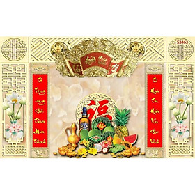 Mua tranh dán phòng thờ  bàn thờ 3D in Vải Lụa