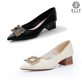 Giày nữ cao cấp da thật ELLY  EGT199 - Đen - 37