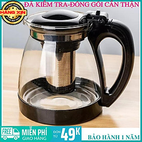 Mua Bình Lọc Trà Thủy Tinh 1500ML Sang Trọng - CÓ LÕI LỌC TRÀ INOX - Bình giữ nhiệt pha trà   cafe tiện lợi cao cấp-giao