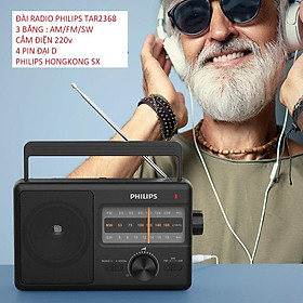 RADIO PHILIPS 3 BĂNG AM/FM/SW CHẠY ĐIỆN PHILIPS TAR2368 4 PIN ĐẠI HÀNG NHẬP KHẨU