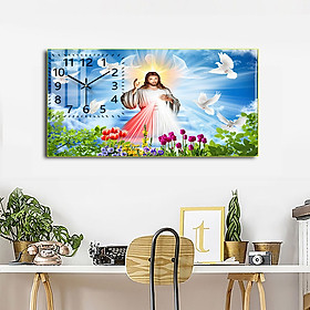 Mua Tranh Đồng Hồ Treo Tường Trang Trí - Đồng Hồ Họa Tiết Công Giáo Cao Cấp