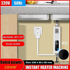 Máy nước nóng lạnh mini phòng tắm nhà bếp hiển thị nhiệt độ (kèm Vòi Sen Nano) Pencil-Box