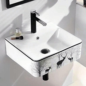 Mua Lavabo Vừa Treo Tường Vừa Đặt Bàn Vuông Hươu Đen KAZTA KZ-CL2662