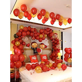 Set Bóng Bay Tự Trang Trí Phòng Cưới Tông Đỏ Đậm Hot Trend MC00- Đủ Phụ Kiện
