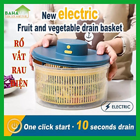 Mua RỔ MÁY QUAY VẮT KHÔ RAU CỦ QUẢ BẰNG ĐIỆN  BAHAMAR  ấn phím quay và thoát nước trong 10 giây  thiết kế hai lớp  thoát nước nhanh
