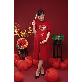 Váy Bầu Suông Cách Tân Mặc Tết Azuno A12 Sang Chảnh Chất Vải Chéo Nhật Cao Cấp