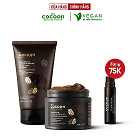 Bộ 3 Cà phê Đắk Lắk tẩy da chết Cocoon: Cơ thể 200ml + Da mặt 150ml + Son môi 5g