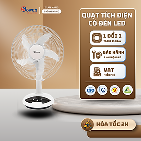 Mua Quạt Tích Điện SOWUN SW809  Thời Gian Hoạt Động Lâu  Có Đèn LED 0.2W Sử Dụng Khi Mất Điện