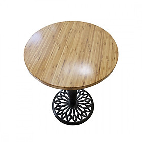 BÁO GIÁ Review Cafe Bột Highland | Shopee Lazada Sendo Tiki mới nhất 40 Bàn Cafe HIGHLAND D60 - Chân Gang Đúc Mặt Bàn Tre Ép Tròn D60 Dày 25mm