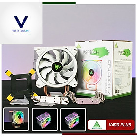 Mua Quạt tản nhiệt VSP Fan LED ARGB V400 Plus (Tản 4U  kích thước 12cm  màu Trắng) - Hàng chính hãng