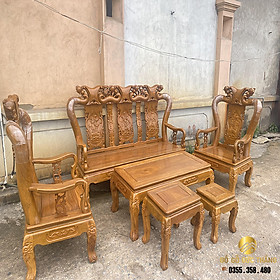 Bàn ghế minh quốc đào gỗ lim xanh nam phi tay 12phù hợp nhà nhỏ gọn