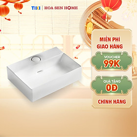 Mua Lavabo đặt bàn TUSLO Pro PALL015  sứ vuông để bàn  chất liệu sứ Ceramic cao cấp  công nghệ men Nano kháng khuẩn đến 89% - Hàng chính hãng