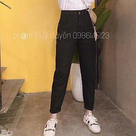 Quần bò baggy trơn 2 màu trắng/ đen size S M L