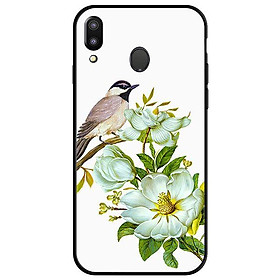 Ốp lưng dành cho điện thoại Samsung Galaxy M20 - Chim Đậu Cành Hoa Trắng