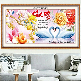 Mua Tranh đính đá cha mẹ thiên nga LV090: 100*50cm (tự làm)
