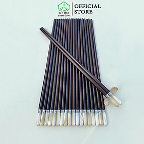 Mua Đũa Cao Cấp Gỗ Trắc Đầu Ốc Biển Đai Bạc HAHANCO  CTL715  Hộp 10 Đôi Tròn - Hàng VIP