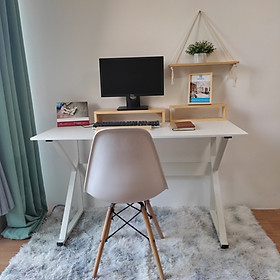 Mua Bàn làm việc & gaming chân sắt chữ sơn tĩnh điện K hiện đại vô cùng chắc chắn - Trắng-Trắng